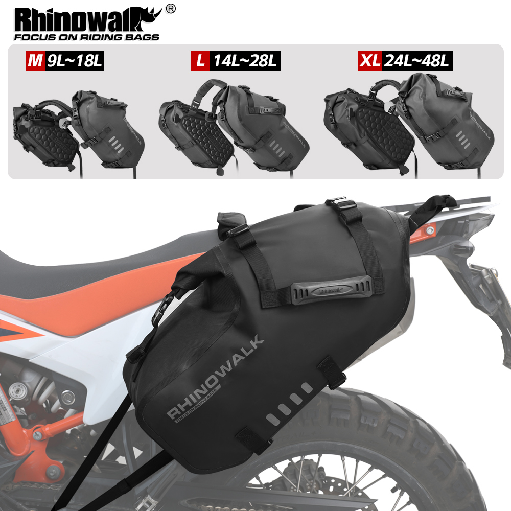 Motorcycle Gear Companies - กระเป๋าข้างมอเตอร์ไซค์ Rhinowalk ขนาด 18-48 ลิตร กันน้ำ