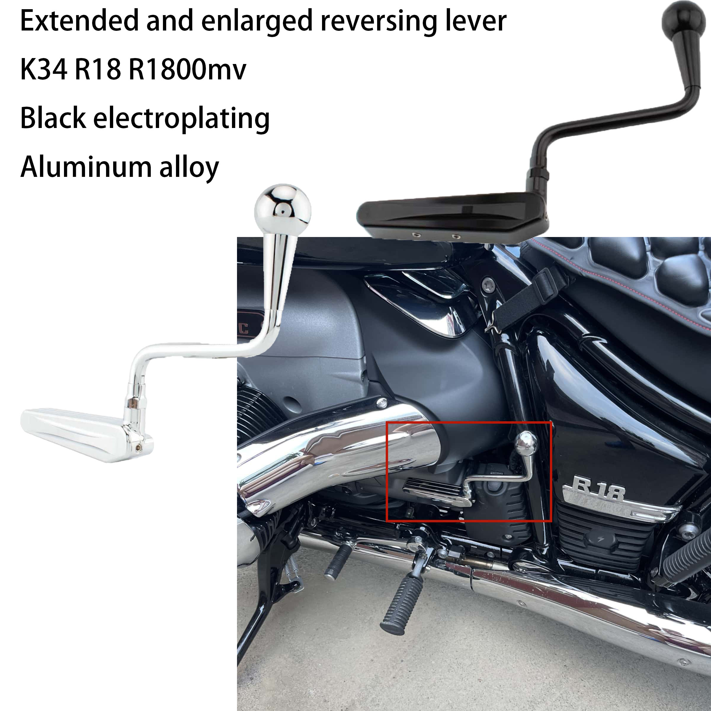 Motorcycle Gear Lever Extender - คันเกียร์ถอยหลังแบบขยายและขยายขนาดสำหรับรถจักรยานยนต์ คันเกียร์ถอยหลัง CNC สำหรับ BMW R18