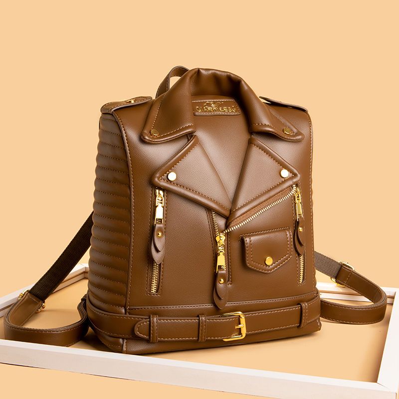 Motorcycle Gear Backpack - ยุโรป/อเมริกาแฟชั่นRivetส่วนบุคคลLapelรถจักรยานยนต์สไตล์แจ็คเก็ตออกแบบภายนอก,กระเป๋าสะพายไหล่เดี่ยว